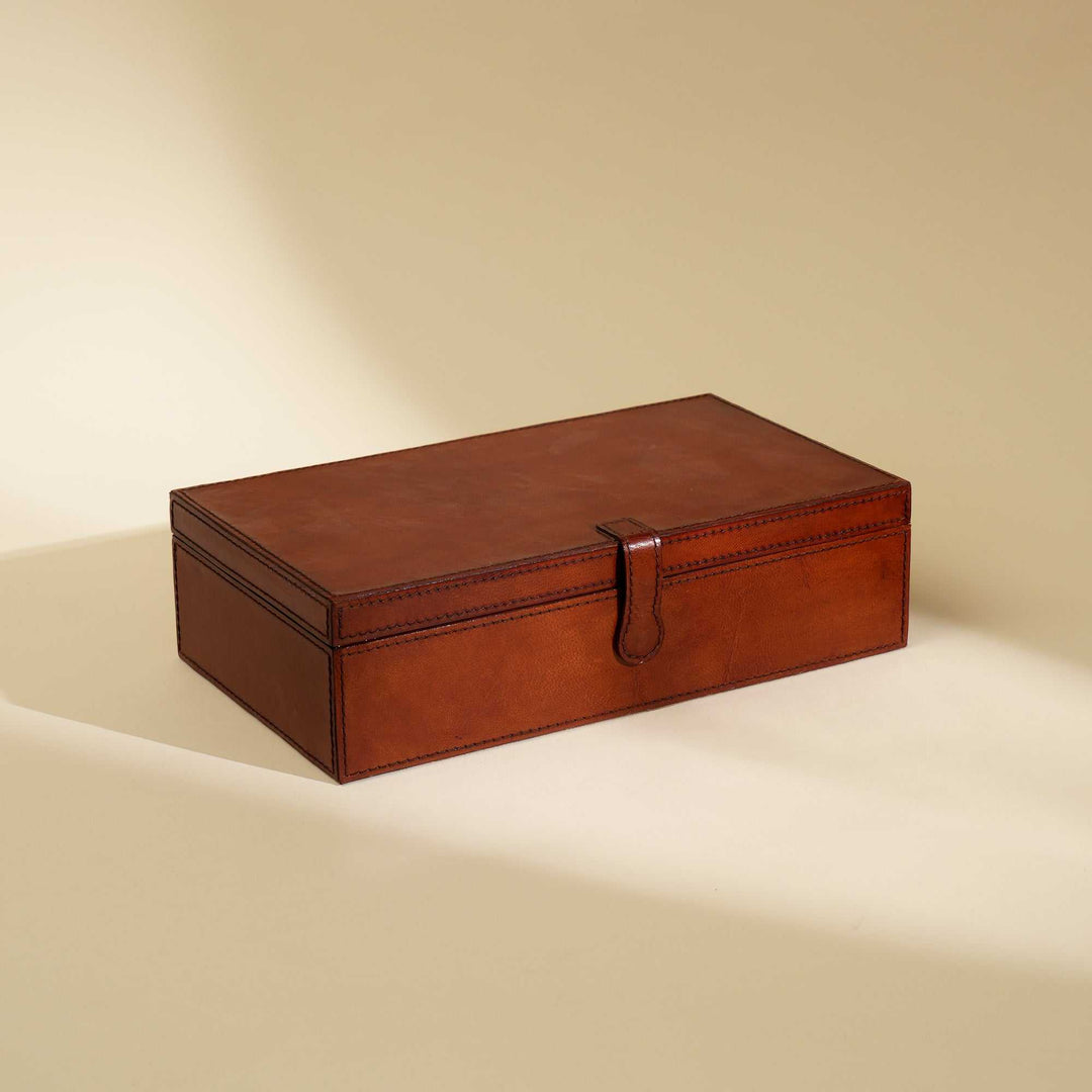 Luxury Tan Leather Collector’s Box for Watches & Accessories