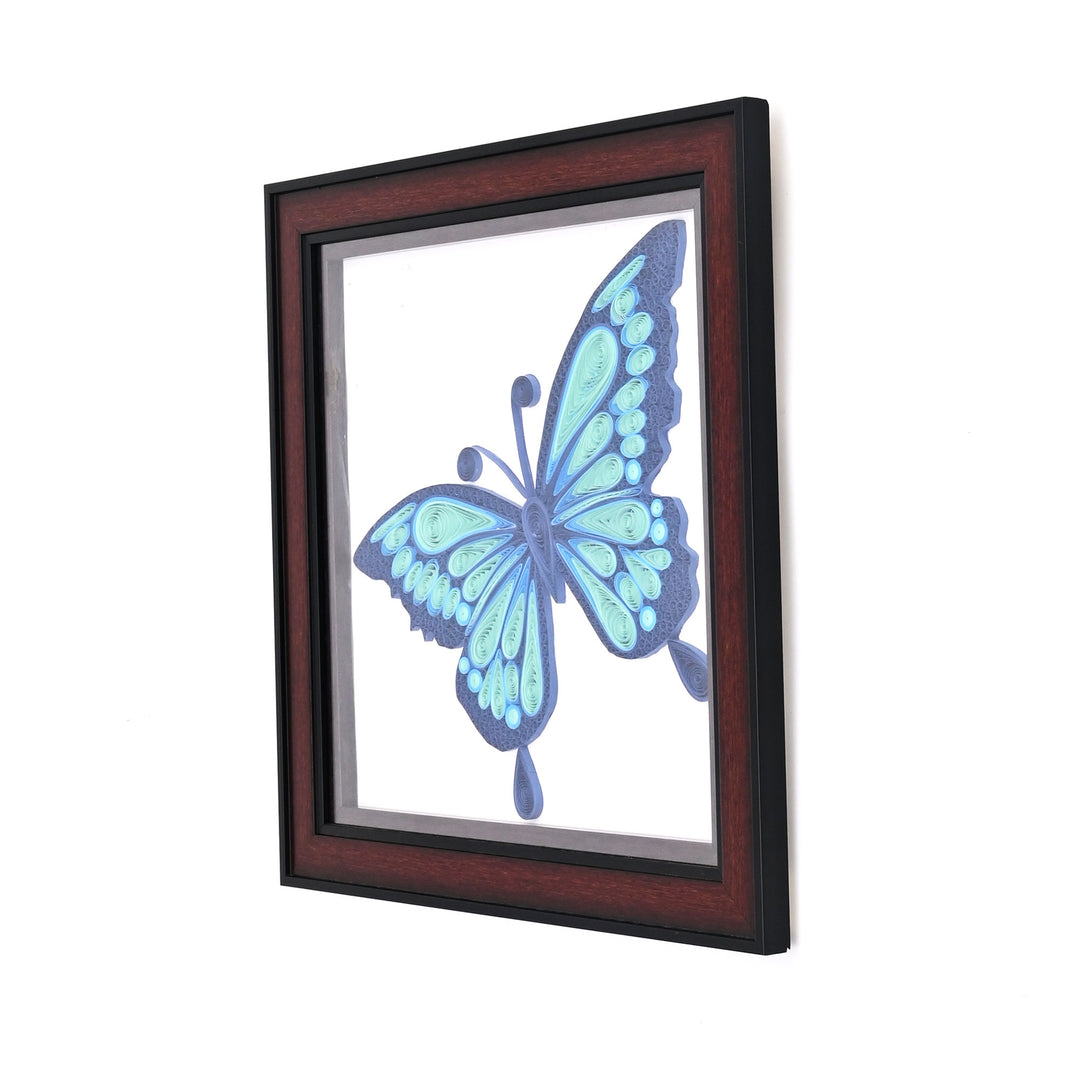 Handcrafted Paper Quilling Art – Blue Butterfly
