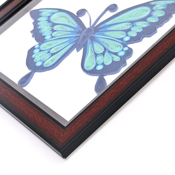 Handcrafted Paper Quilling Art – Blue Butterfly