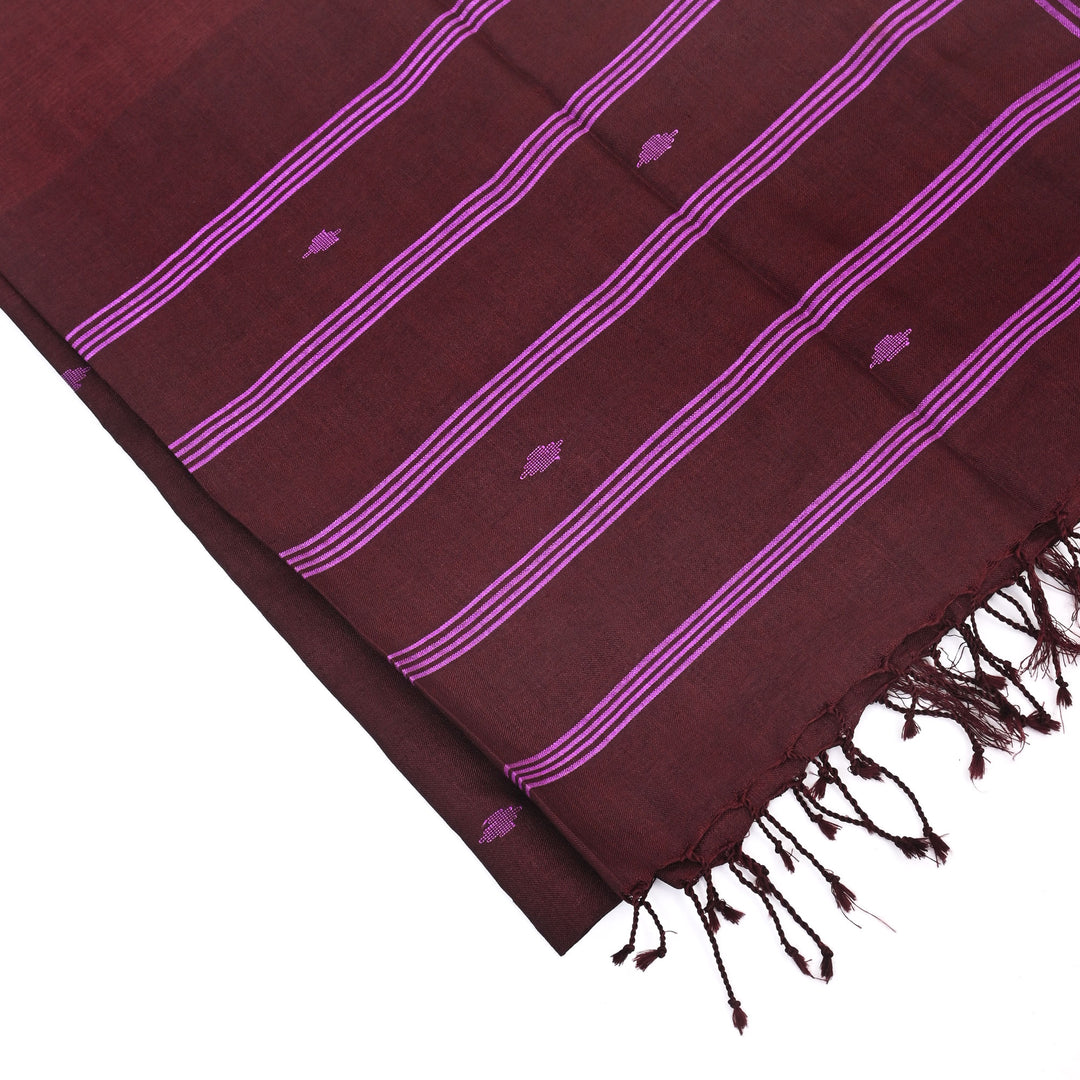 Artisan Handloom Burgundy and Magenta Stole with Symbolic Weave