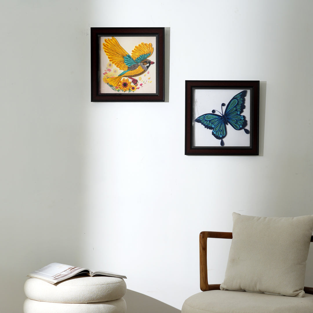 Handcrafted Paper Quilling Art – Blue Butterfly