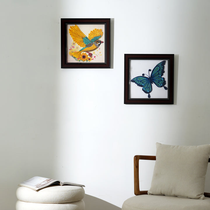 Handcrafted Paper Quilling Art – Blue Butterfly