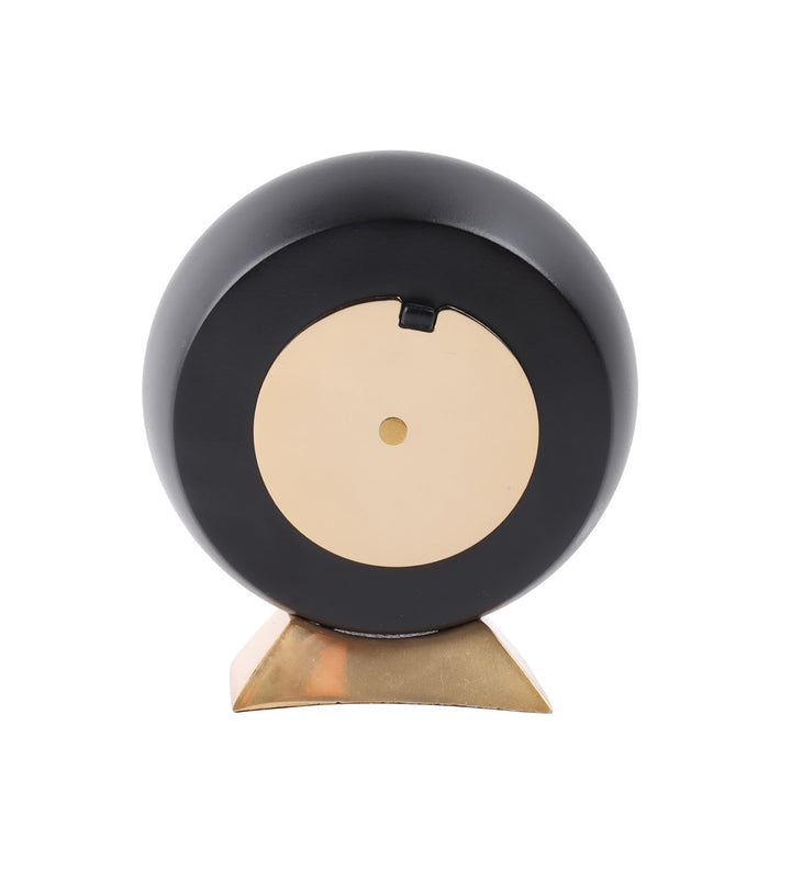 Expobazaar Mab Roman Black Aluminium Analog Table Clock