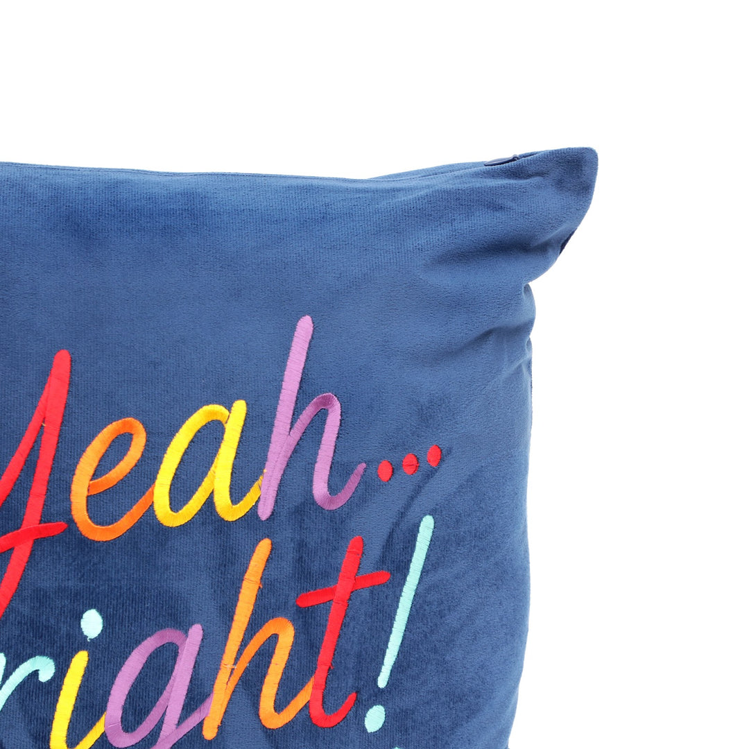 Quote Velvet Cushion Cover 46 x 46 cm, Yeah Right, view 2