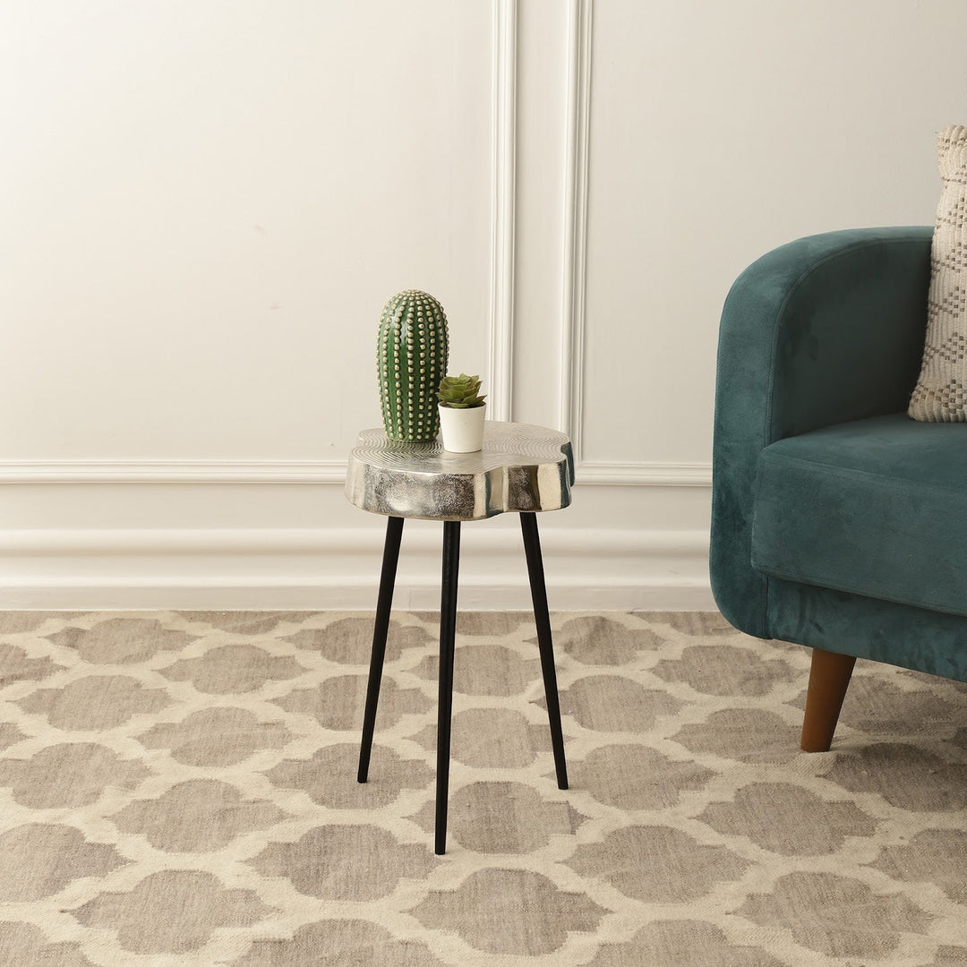 Expobazaar Sawed Log Side Table in Silver
