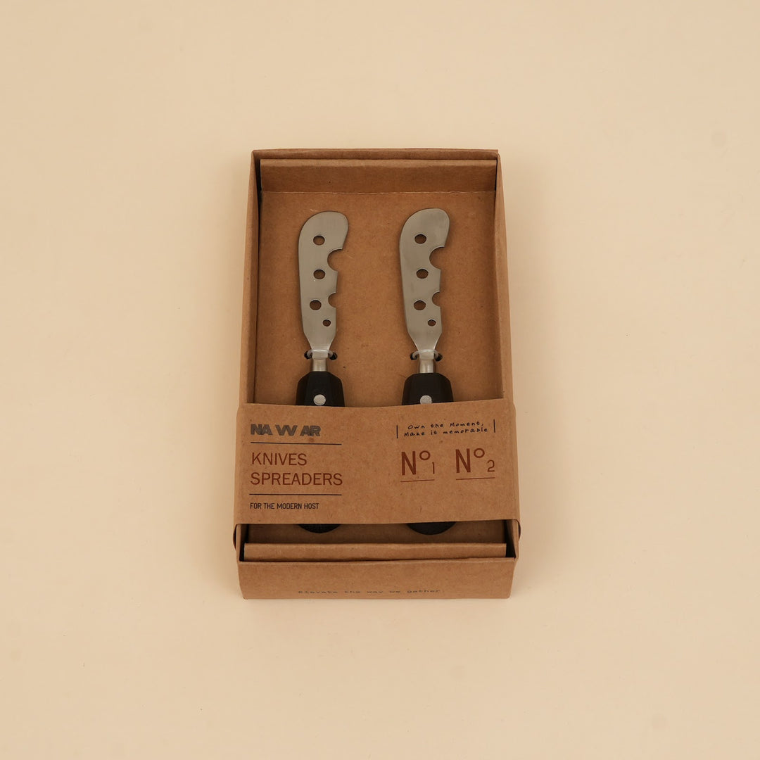 Cheese knife and spreader serving set