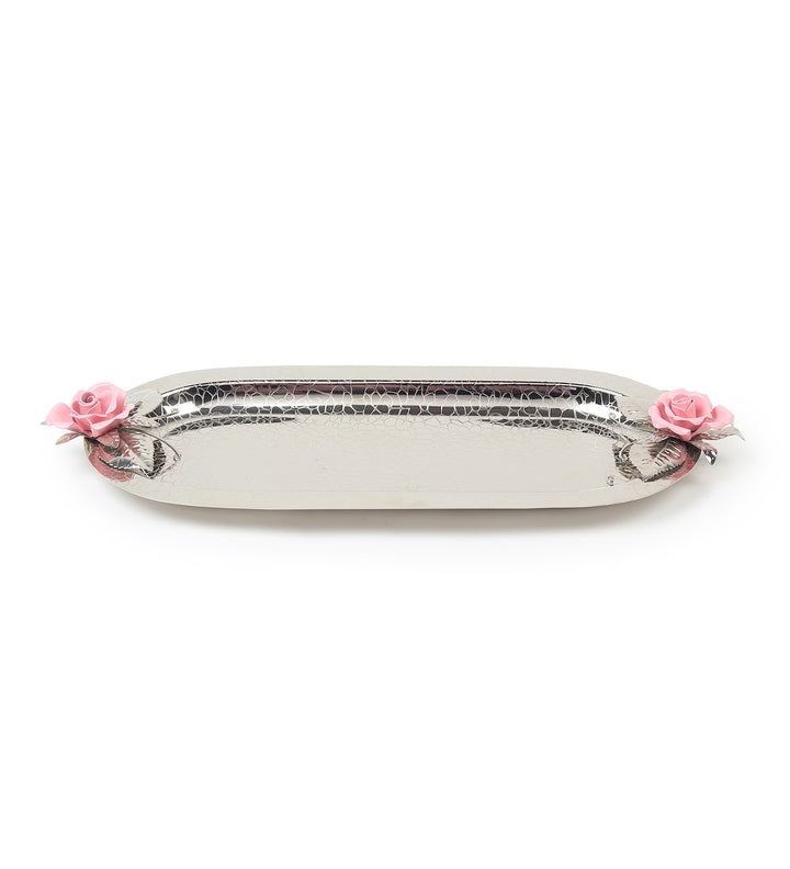 Petal Eclat Oval Stainless Steel Serving Tray Pink view 4