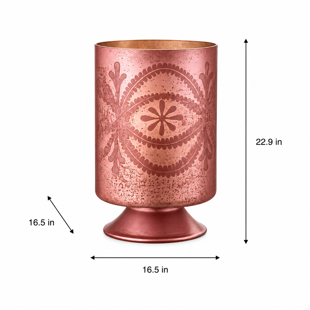 Glass Hurricane Lamp, Lavender