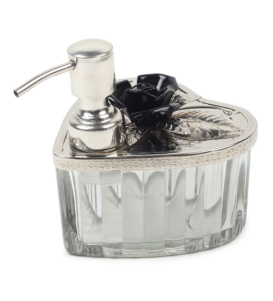Petal Eclat Soap Dispenser with Floral Bloom Accent Black view 5