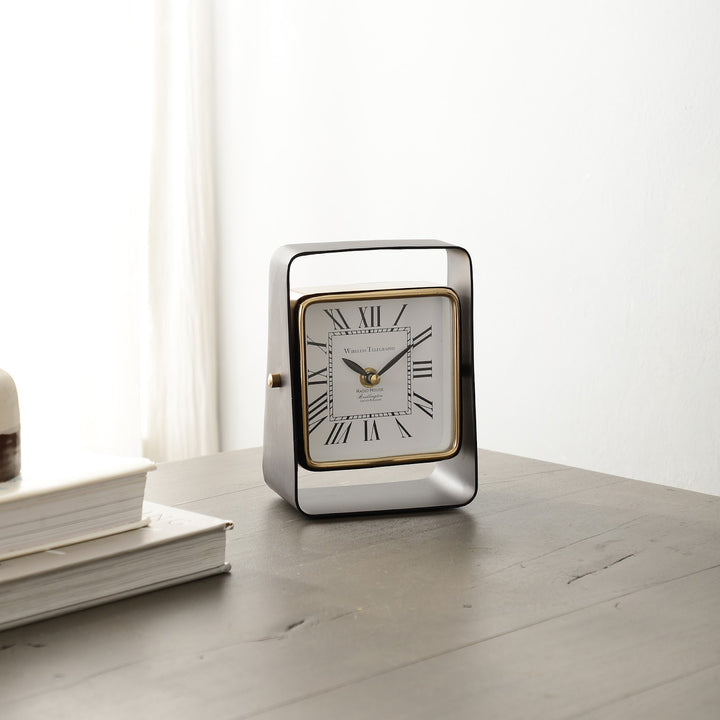 Expobazaar White Square Table Tempovista Clock