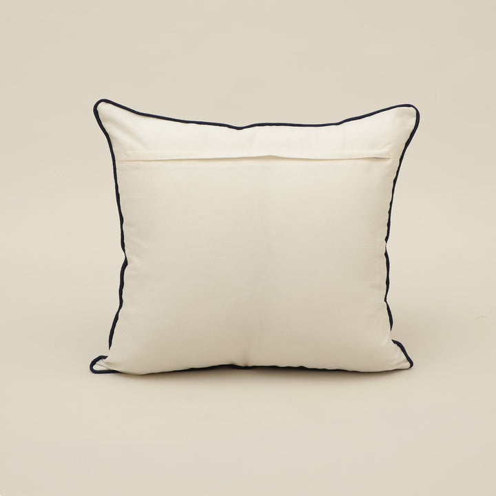 Blue Abstract Wave Embroidered Cushion Cover, View 3