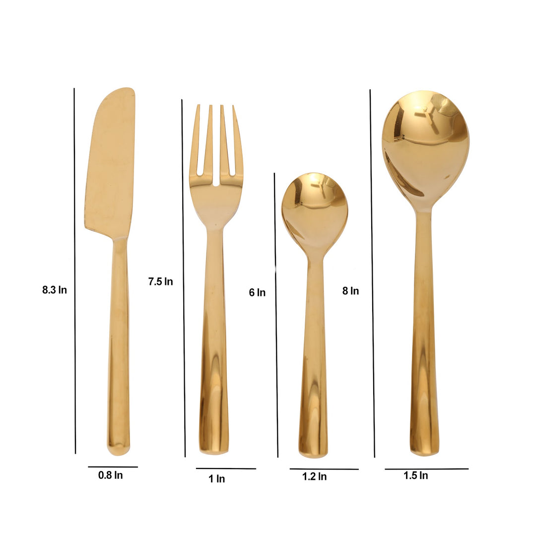 Expobazaar Ava Luxe Gold (Set of 4) Cutlery Set
