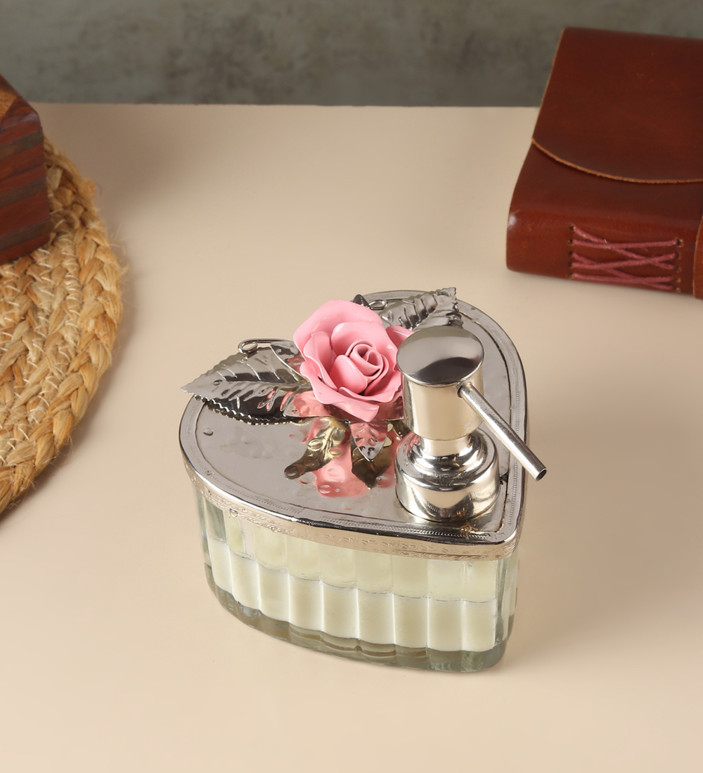 Petal Eclat Soap Dispenser with Floral Bloom Accent Pink view 2