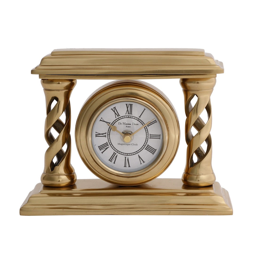 Expobazaar Gold Square Table Velor Table Clock