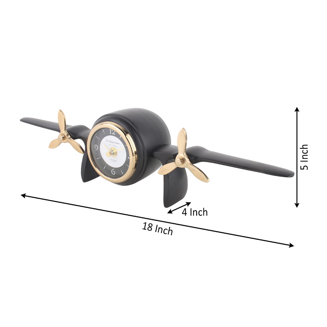 Expobazaar Skyward's Black Iron Table Clock