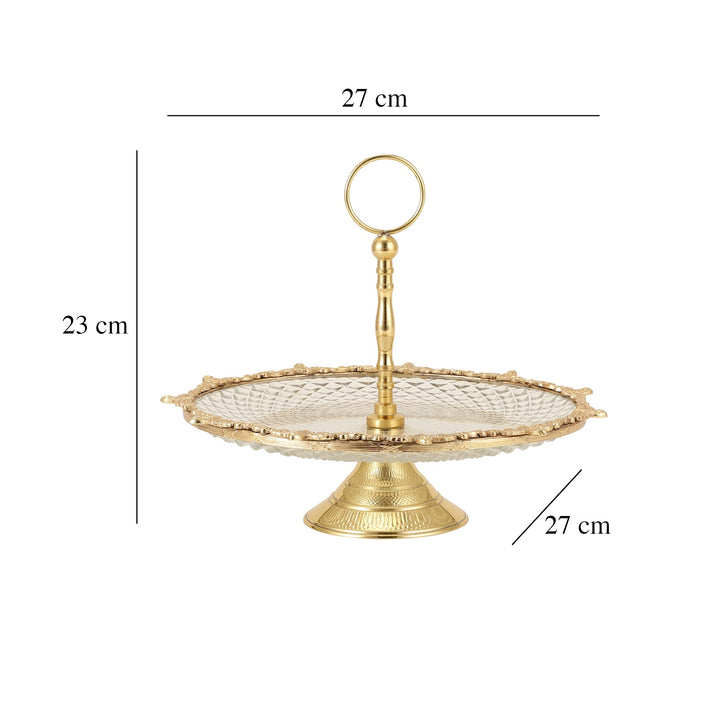 Expobazaar Crystal Spike Cake Stand In gold