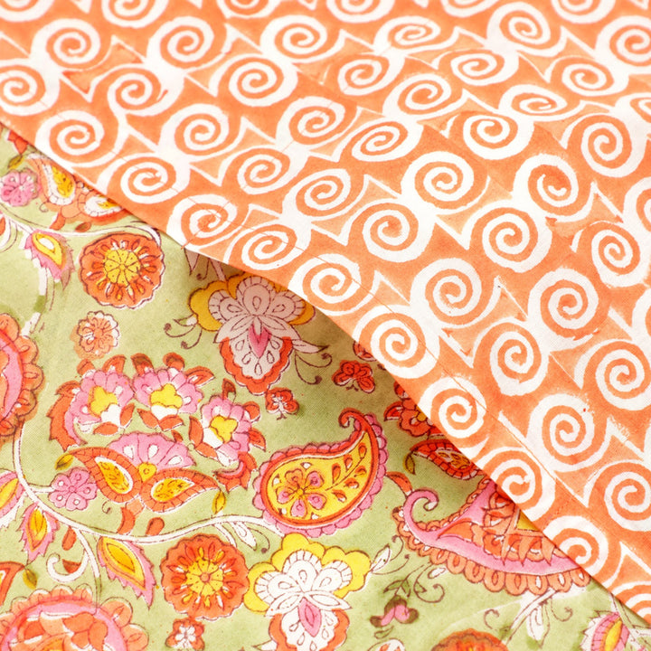 Hand Block Cotton Kitchen Apron Set, Paisley Multi, view 4