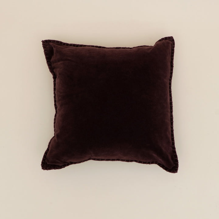 Russet Velvet Blanket Stitch Cushion