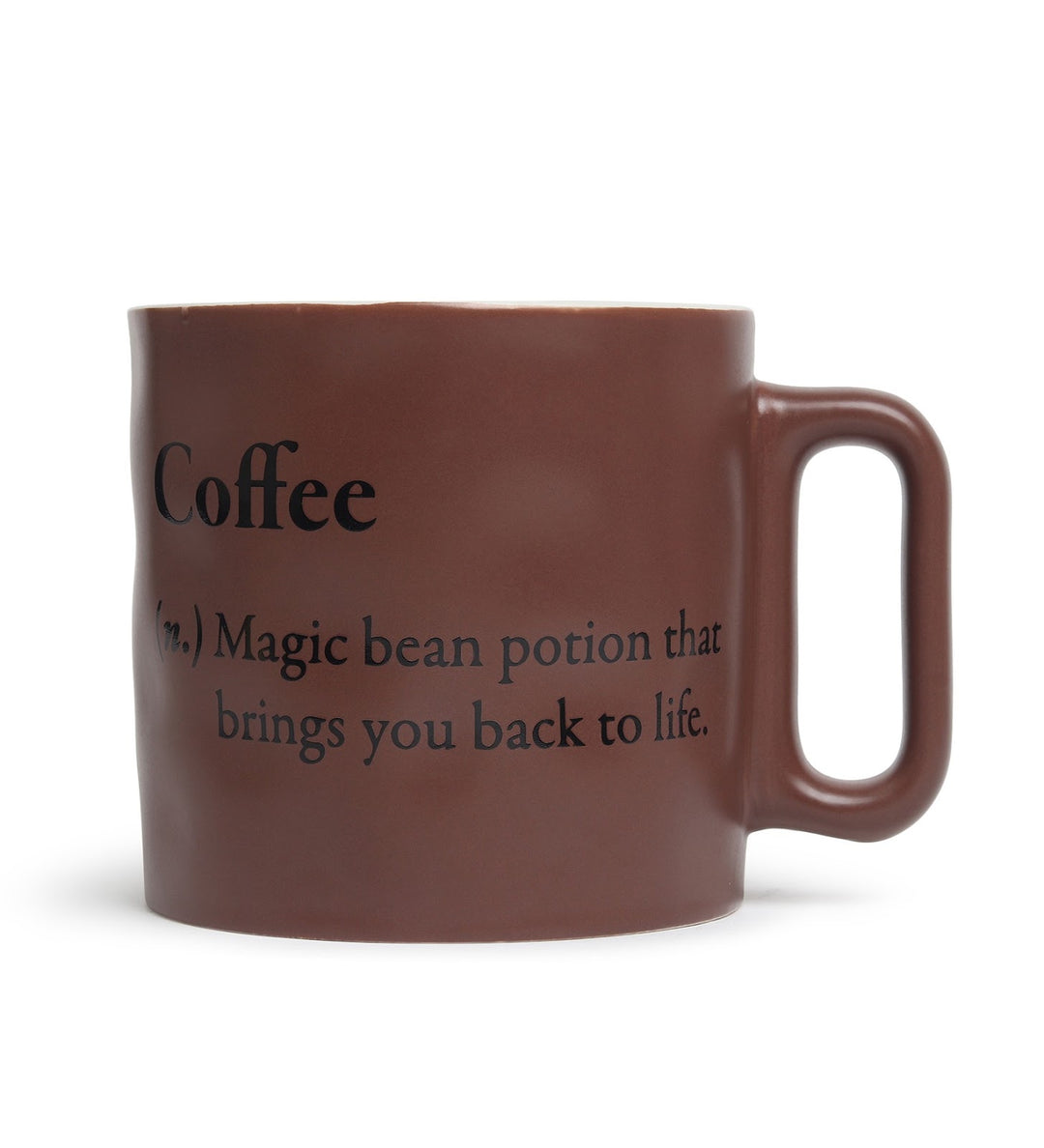 Quip Ceramic Coffee Mug with Playful Inscription Brown view 4