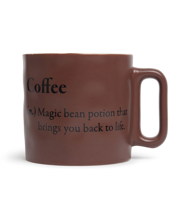 Quip Ceramic Coffee Mug with Playful Inscription Brown view 4