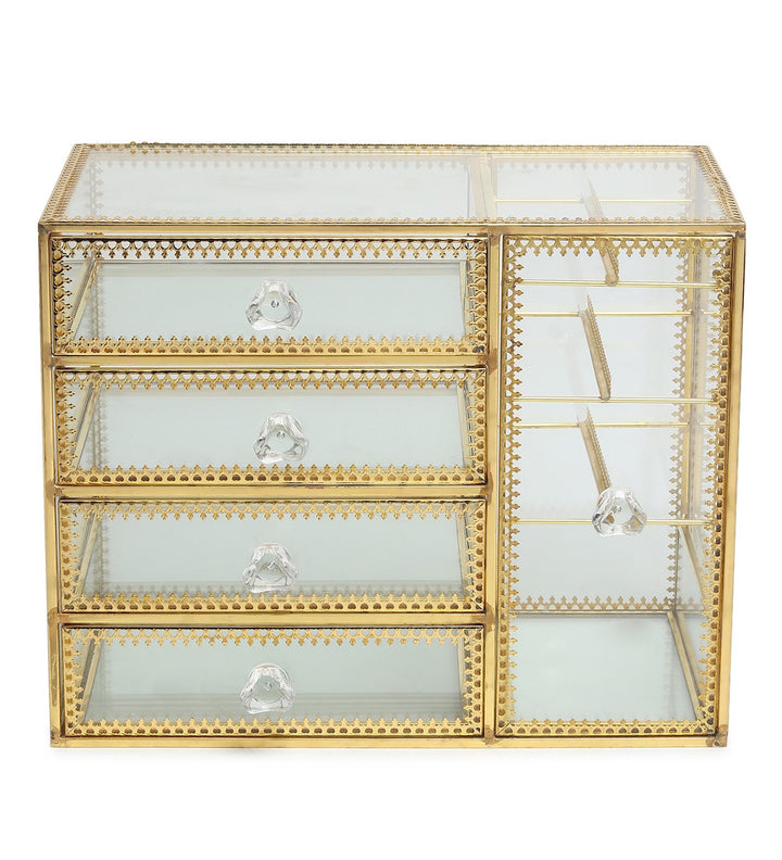 Arden Glass and Metal Cabinet Jewellery Box view 3
