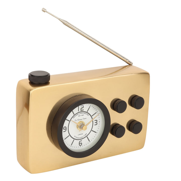 Expobazaar Broadcaster Table Clock in Gold