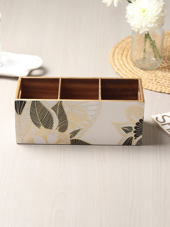 Expobazaar Ivory Noir Bloom Cutlery holder