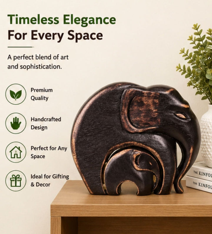 Expobazaar Elegant Elephant Family Resin Sculpture for Home Decor
