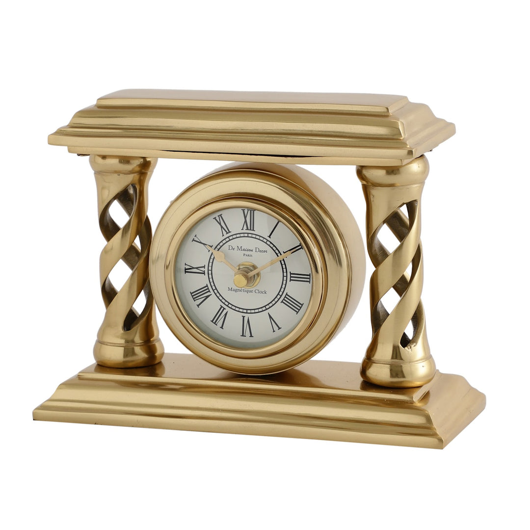 Expobazaar Gold Square Table Velor Table Clock