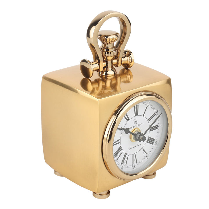 Expobazaar Chrono Cube Gold Aluminium Table Clock