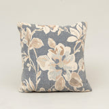 Floral Print Charcoal Cotton Cushion in charcoal multicolour print