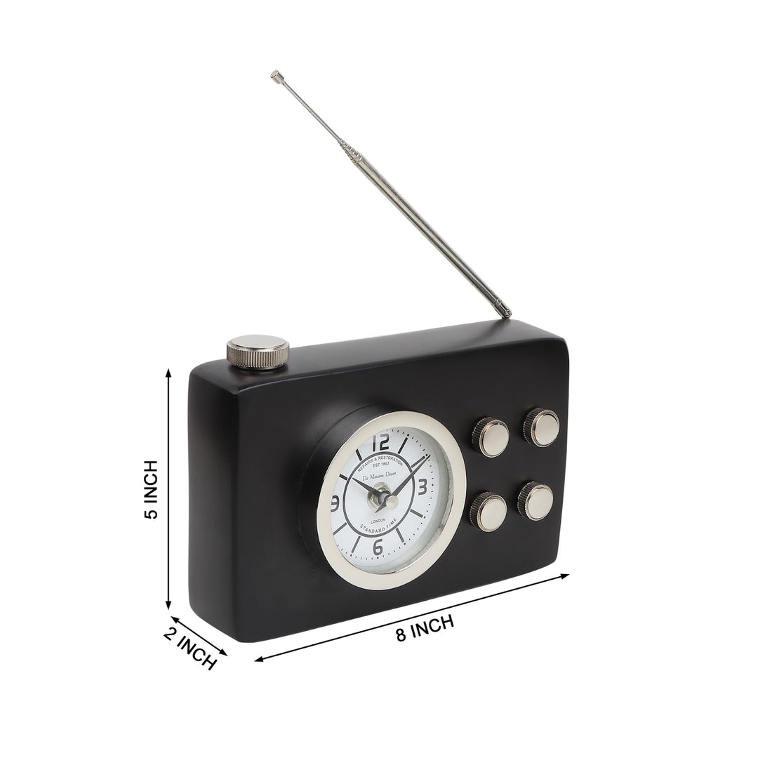 Expobazaar Broadcaster Table Clock in Black