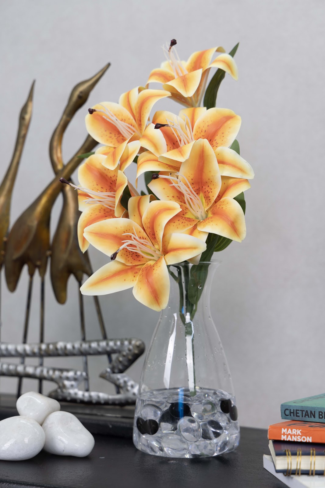 Expobazaar Elegant Artificial Lily Flower Bunch for Home Decor
