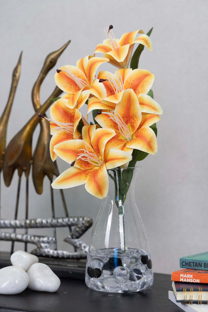 Expobazaar Elegant Artificial Lily Flower Bunch for Home Decor