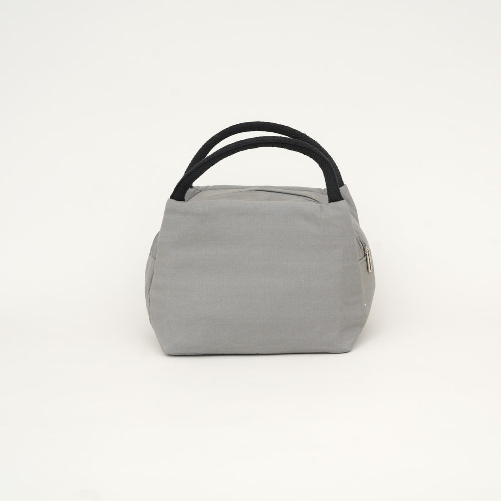 Thermal Insulated Canvas Lunch Bag, Grey, View 2