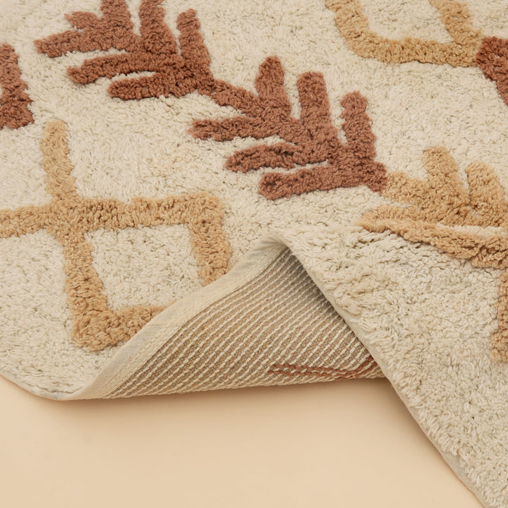 Beige Diamond Arrow Tufted Cotton Bath Mat, View 5