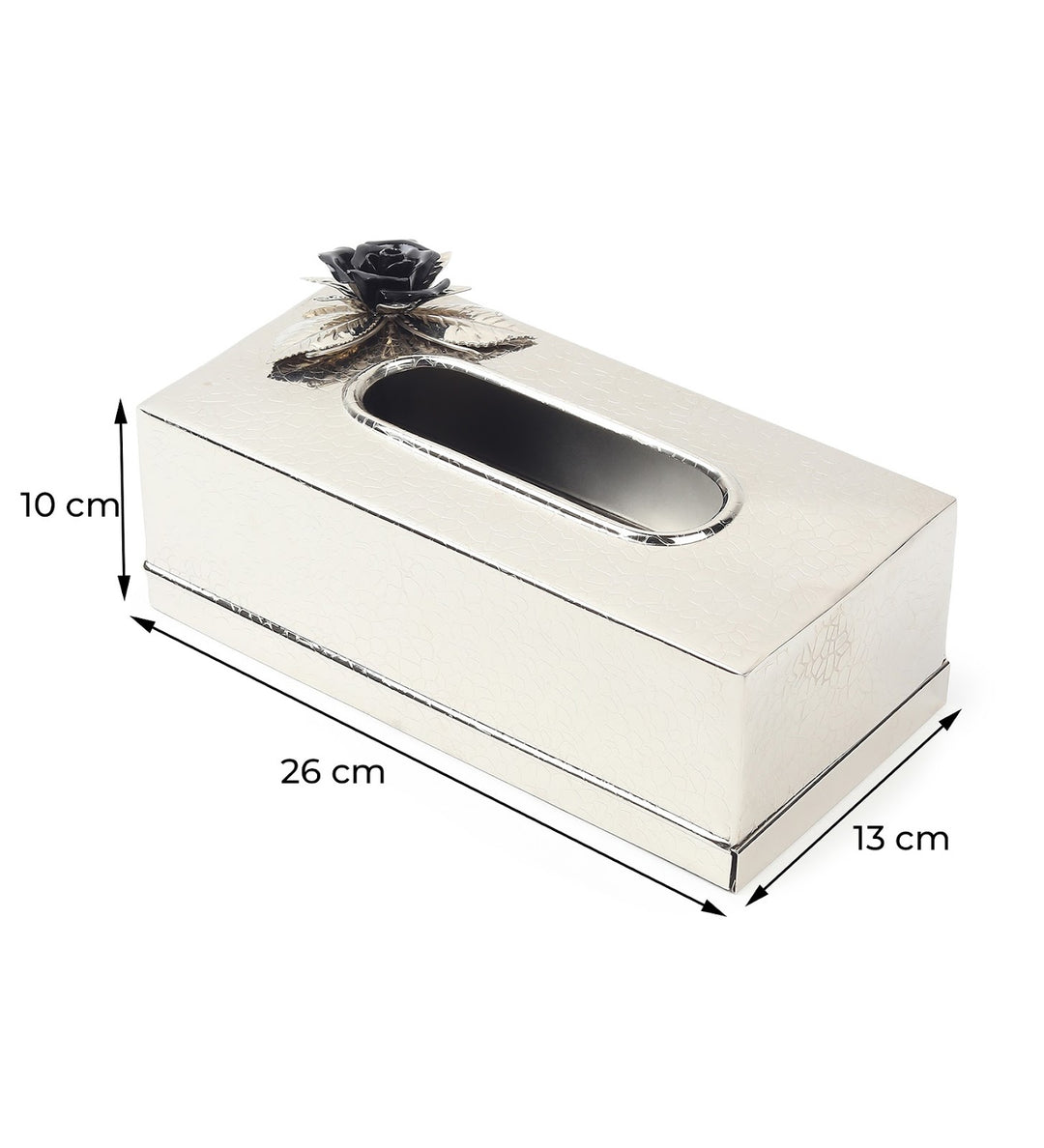Petal Eclat Stainless Steel Tissue Box Holder Black view 3