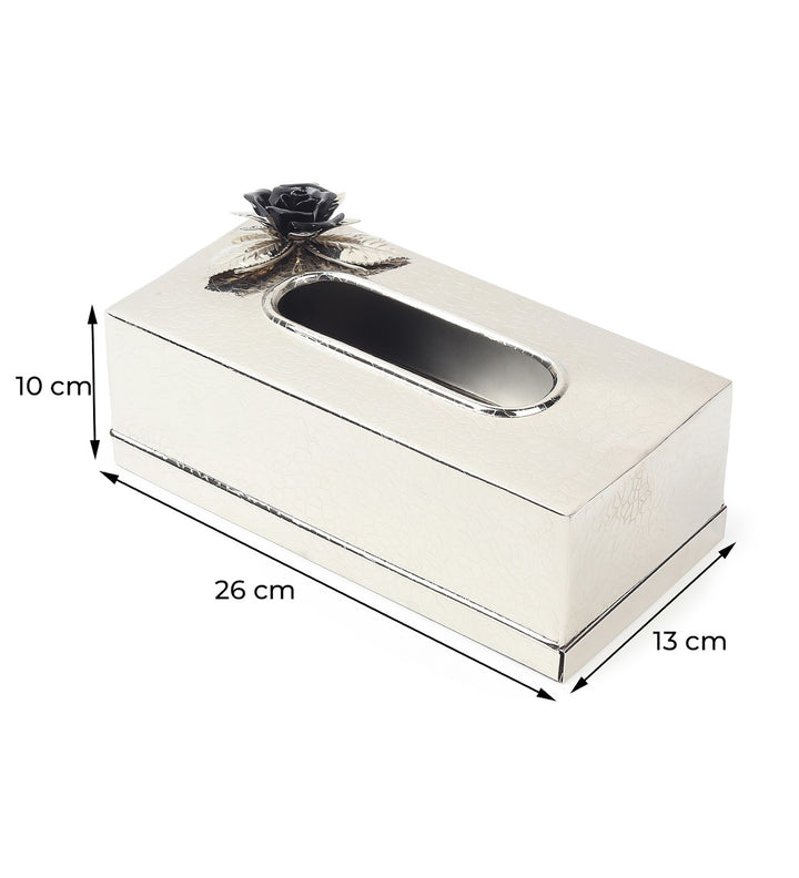 Petal Eclat Stainless Steel Tissue Box Holder Black view 3