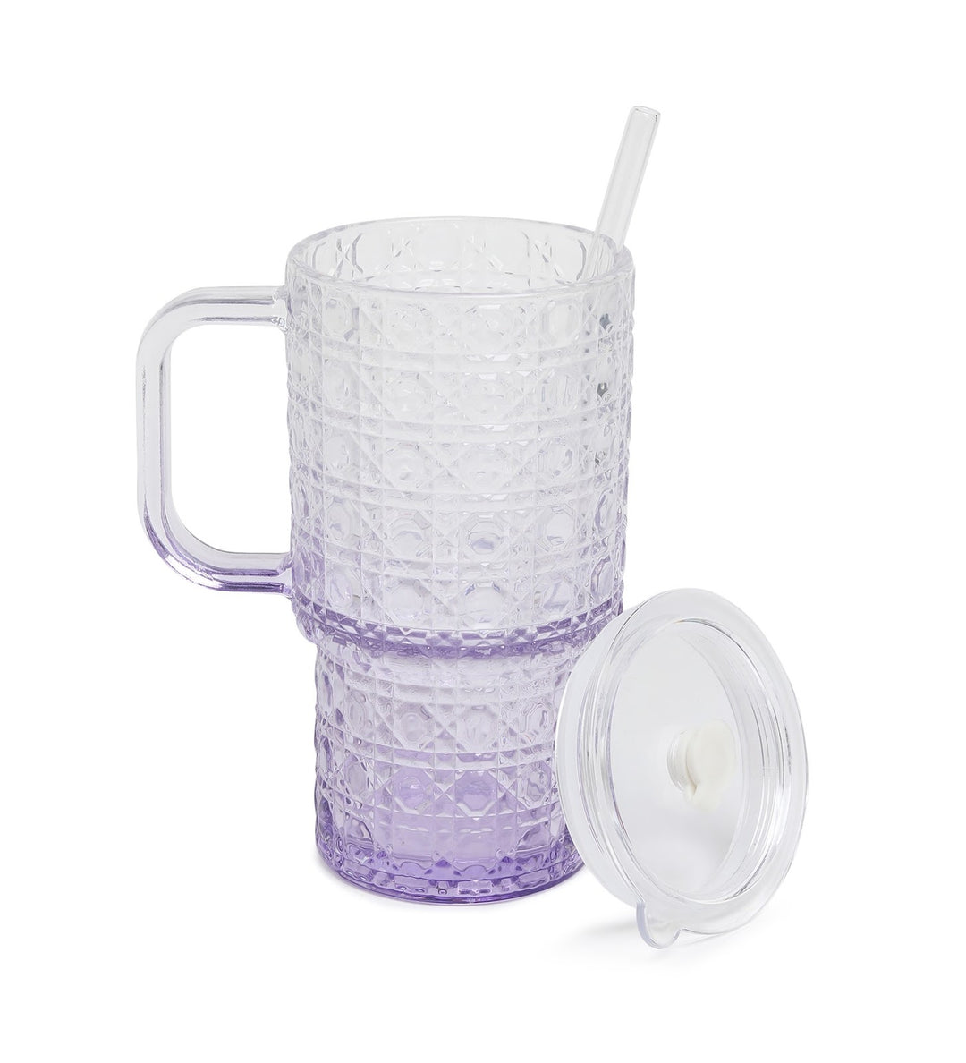 Verdelle Diamond Cut Glass Tumbler Purple view 6