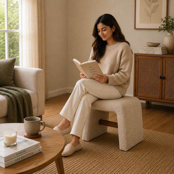 Expobazaar Opaa Homes U-Pouffe | Off White