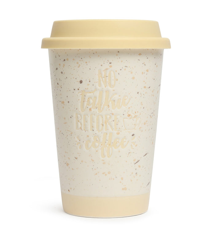 Coffee First Terrazzo Ceramic Coffee Mug Yellow view 4