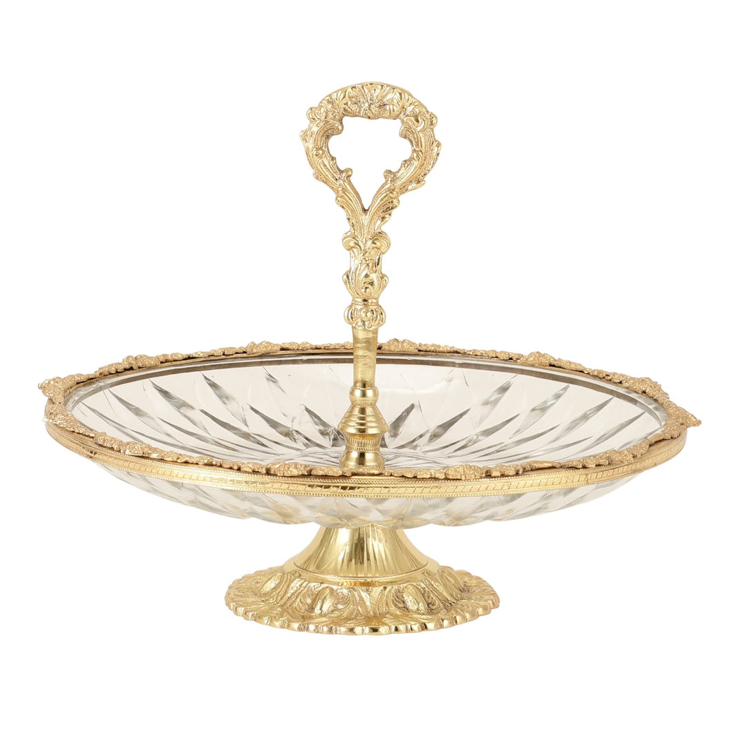 Expobazaar Spearhead Crystal Cake Stand in Gold