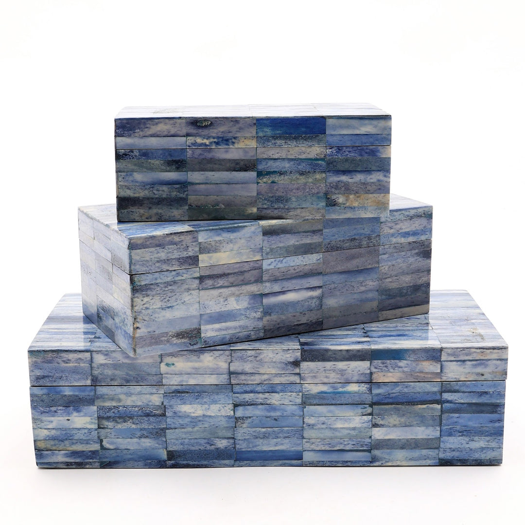 Indigo Inlay Decorative Storage Box Large