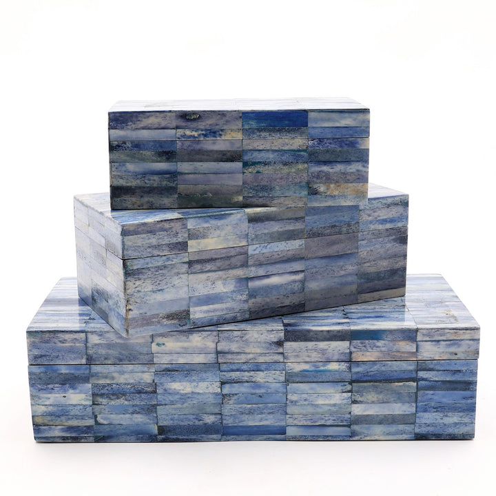 Indigo Inlay Decorative Storage Box Large