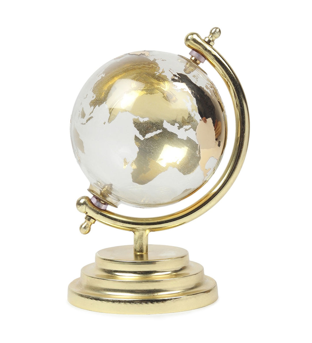 Golden Crest Transparent Globe with Antique Gold Stand view 4