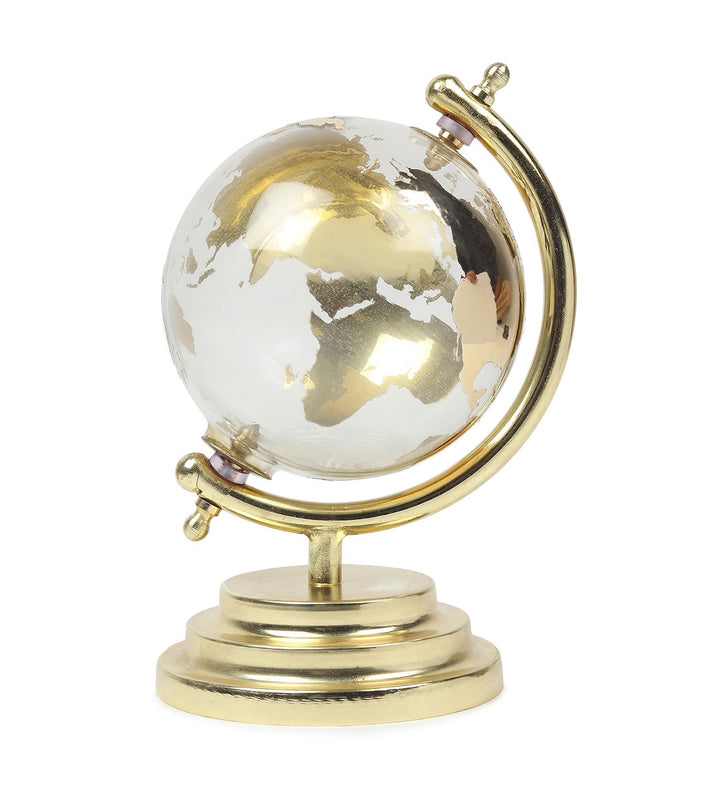 Golden Crest Transparent Globe with Antique Gold Stand view 4