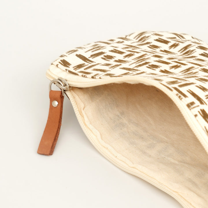 Geometric Print Canvas Zipper Pouch, View 5