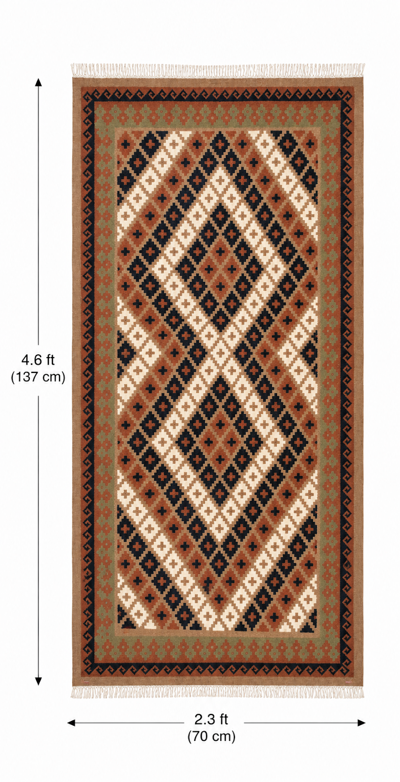 Ivory Natural Handwoven Wool Kilim Rug