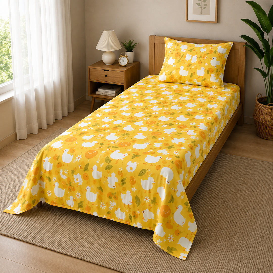Kids Cheerful Rainbow Print Bedsheet