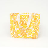 Yellow Floral Print Canvas Tote Bag